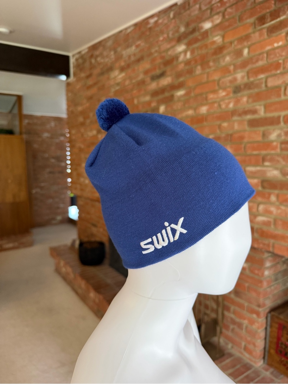 Swix Blue Knit Pom Pom Beanie